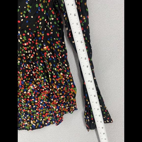 Antrophology Maeve Button Down Women’s 4 Black Wynwood Confetti Polka Dot Blouse - Picture 5 of 9